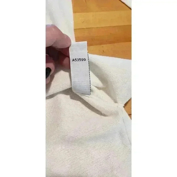 White Top Embroidered Roses Cut Out 3/4 Sleeve Bob Mackie 1990s Sz XS - Picture 11 of 12